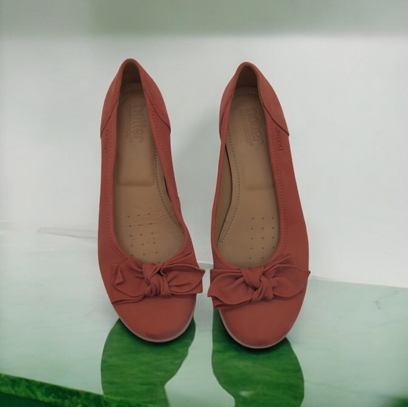 Hotter Jewel sz 8 Elegant Women's Bow Flats pink Comfort Concepts - Picture 1 of 9